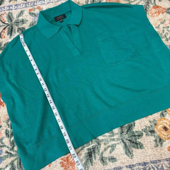 Banana Republic Cotton Linen Blend Shirt Women's XS Sleeveless Knit Collared - Picture 3 of 6